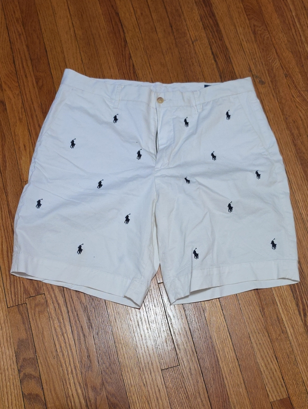 Polo by Ralph Lauren White Shorts with Navy Embroidered Polo Players